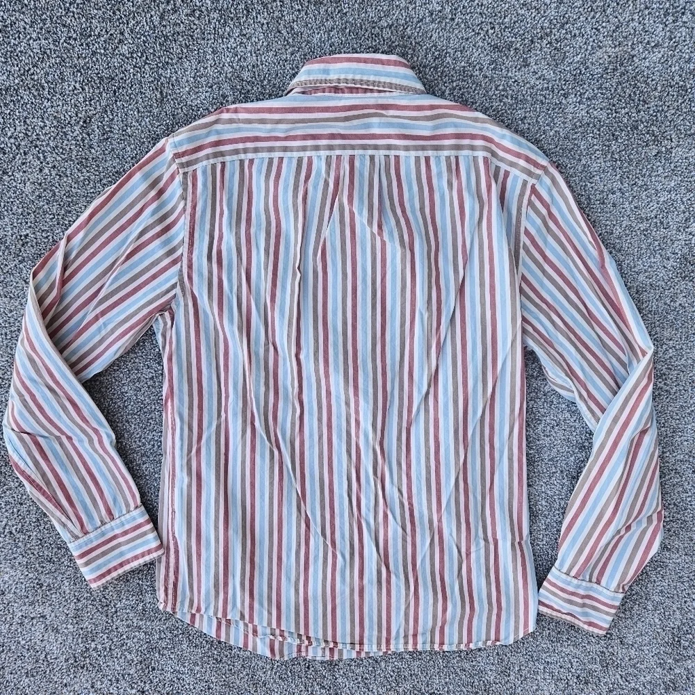 J.Crew Untucked Slim Organic Cotton Stretch Secret Wash Poplin Striped Shirt S